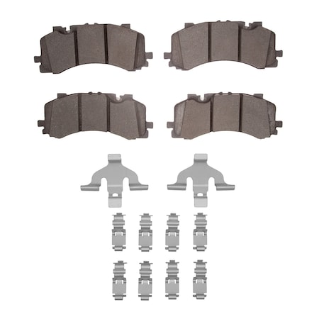 DYNAMIC FRICTION CO 5000 Advanced Brake Pads - Low Metallic and Hardware Kit, Long Pad Wear, Front 1551-1952-01